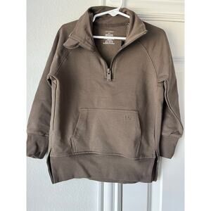 NWT Little Bipsy Brown Toddler 3-4T Quarter Zip w/ Pockets Pullover